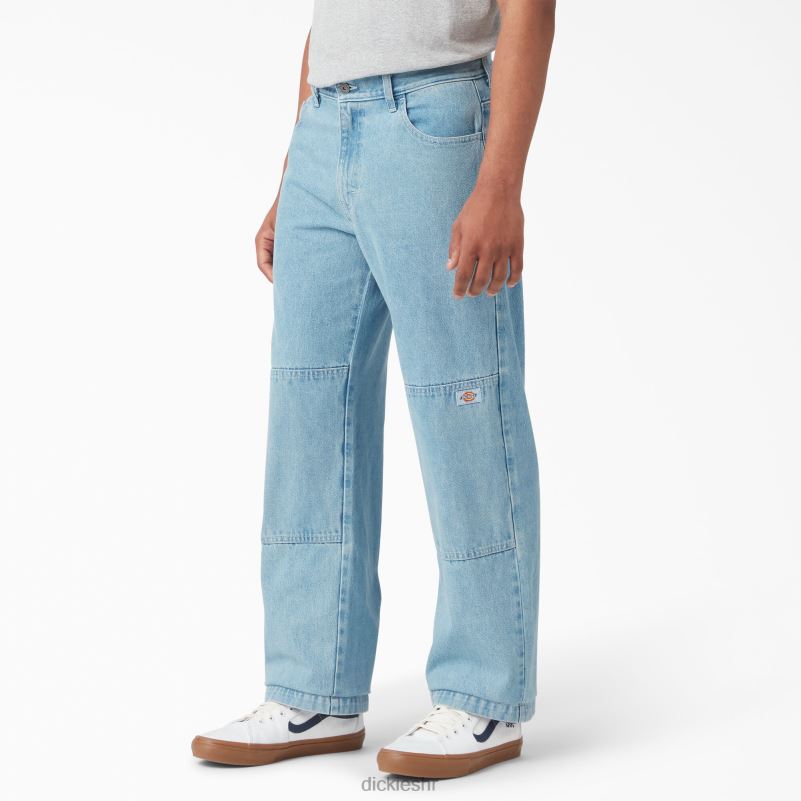 široke traperice s duplim koljenima muškarci Dickies svijetli traper (doo) 6BPL6119 odjeća