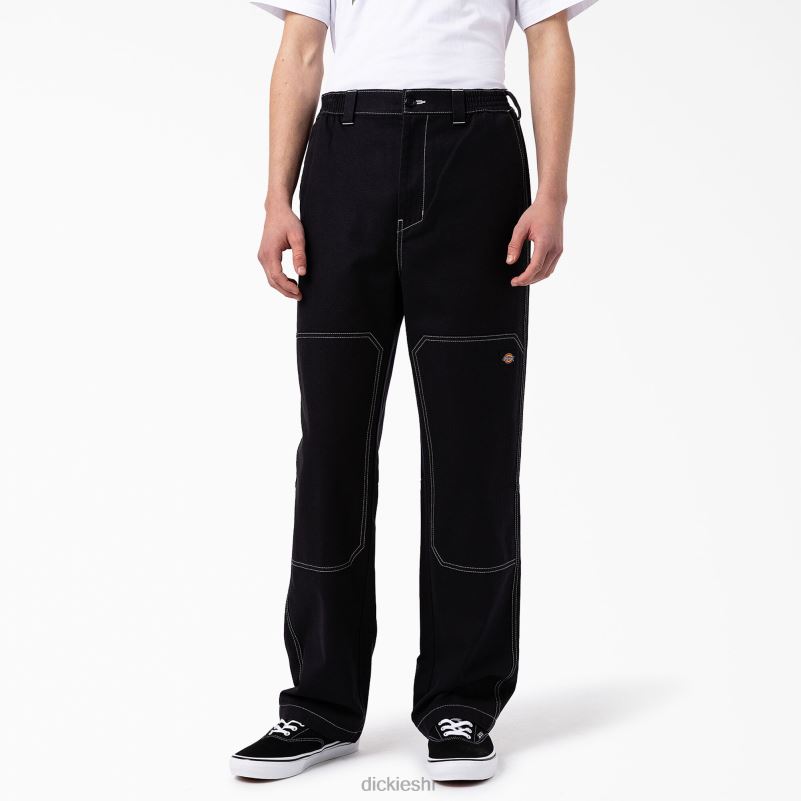 florala hlače opuštenog kroja s duplim koljenima muškarci Dickies crna (bkx) 6BPL6227 odjeća