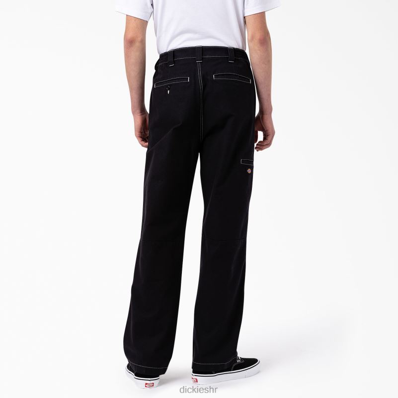florala hlače opuštenog kroja s duplim koljenima muškarci Dickies crna (bkx) 6BPL6227 odjeća