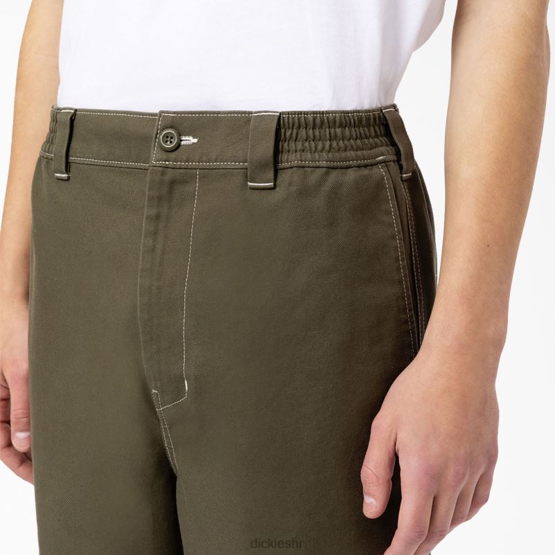 florala hlače opuštenog kroja s duplim koljenima muškarci Dickies vojno zelena (ml) 6BPL6228 odjeća