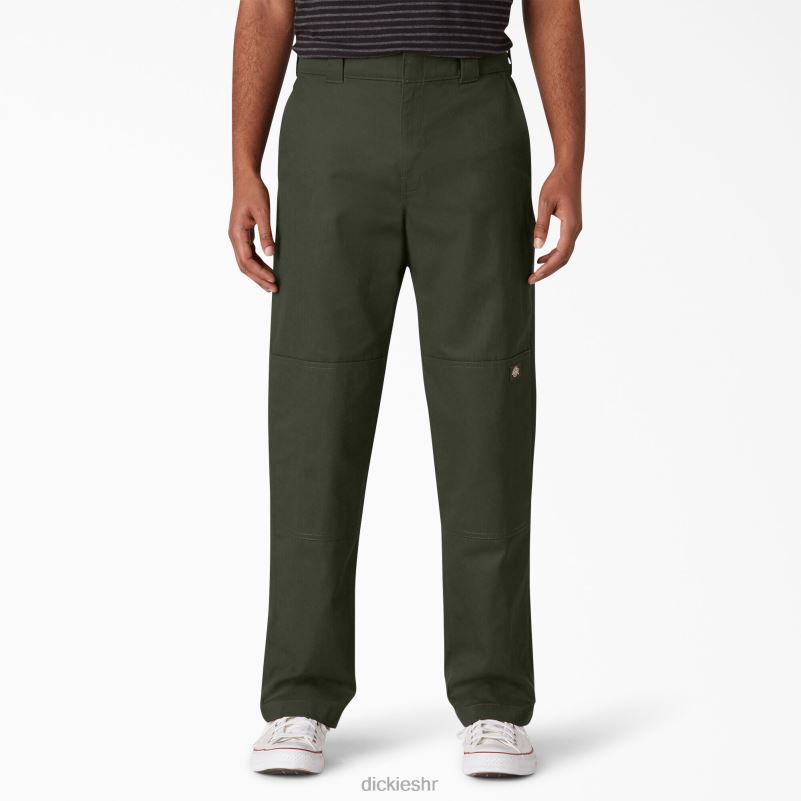 ravne prednje hlače s dva koljena muškarci Dickies maslinasto zelena (og) 6BPL6309 odjeća