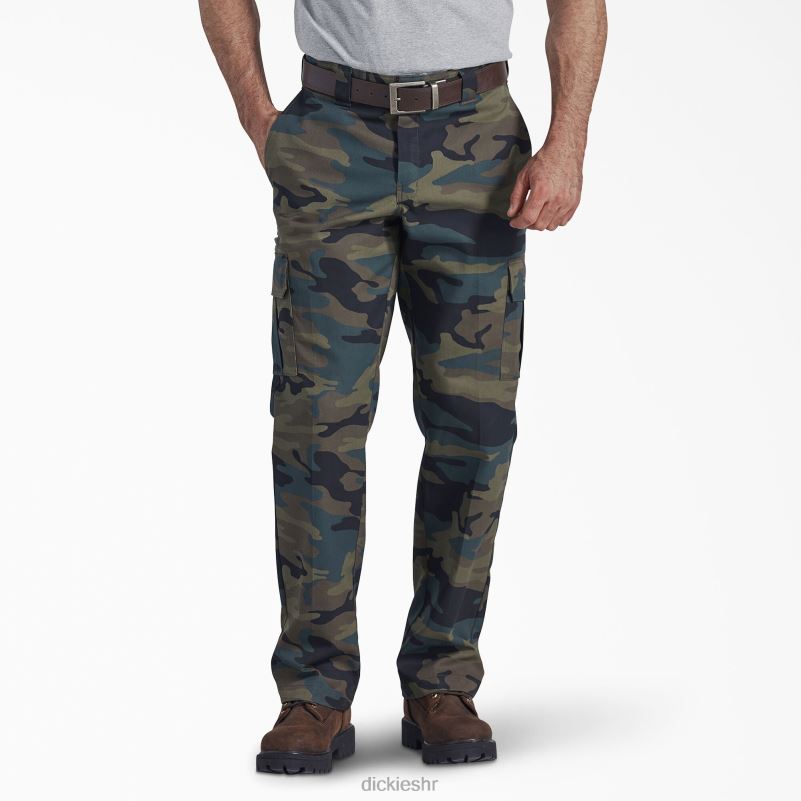 fleksibilne cargo hlače uobičajenog kroja muškarci Dickies lovački zeleni kamuflažni (hrc) 6BPL637 odjeća