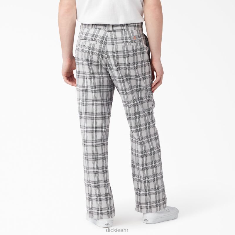 ravne prednje karirane hlače muškarci Dickies vrhunski sivi karirani (upg) 6BPL6278 odjeća
