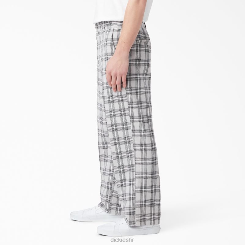 ravne prednje karirane hlače muškarci Dickies vrhunski sivi karirani (upg) 6BPL6278 odjeća