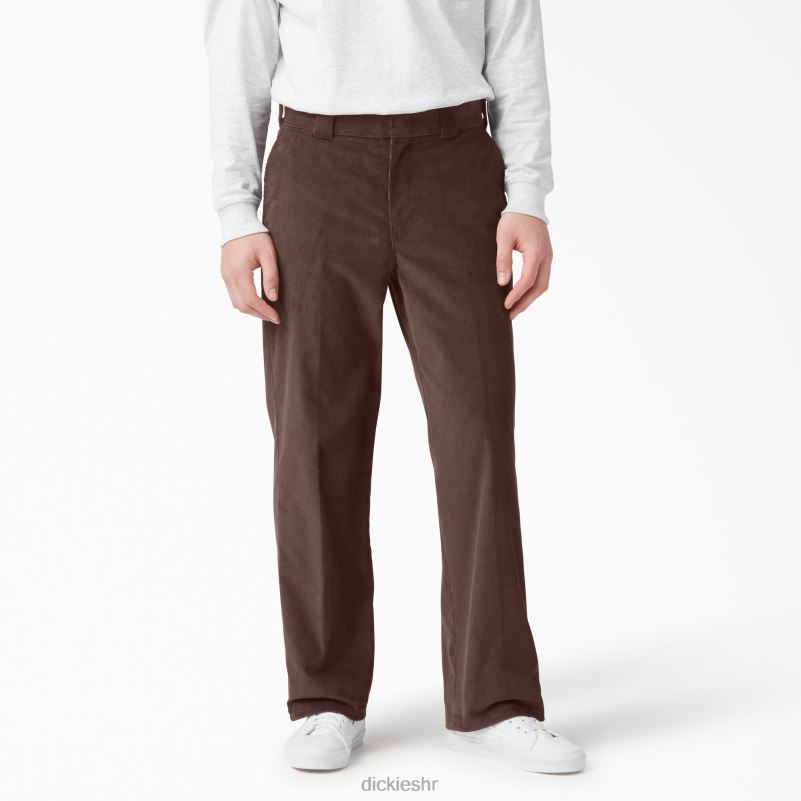 samtaste hlače s ravnim prednjim dijelom muškarci Dickies čokoladno smeđa (cb) 6BPL6257 odjeća