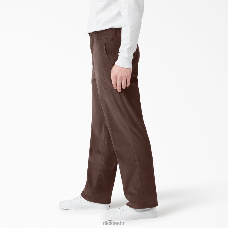 samtaste hlače s ravnim prednjim dijelom muškarci Dickies čokoladno smeđa (cb) 6BPL6257 odjeća