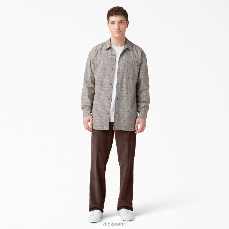 samtaste hlače s ravnim prednjim dijelom muškarci Dickies čokoladno smeđa (cb) 6BPL6257 odjeća