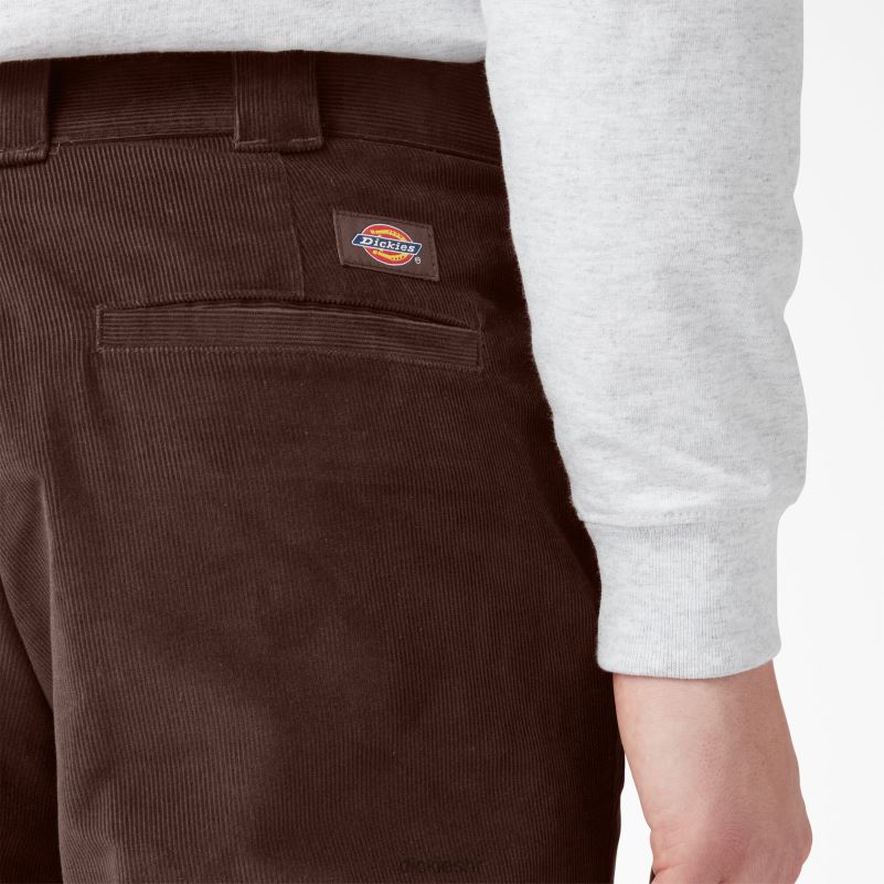 samtaste hlače s ravnim prednjim dijelom muškarci Dickies čokoladno smeđa (cb) 6BPL6257 odjeća