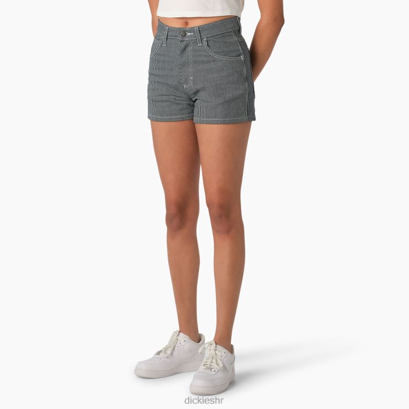 Stolarske kratke hlače visokog struka s hickory prugama 3" žene Dickies pruga hikorija (hs) 6BPL62241 odjeća