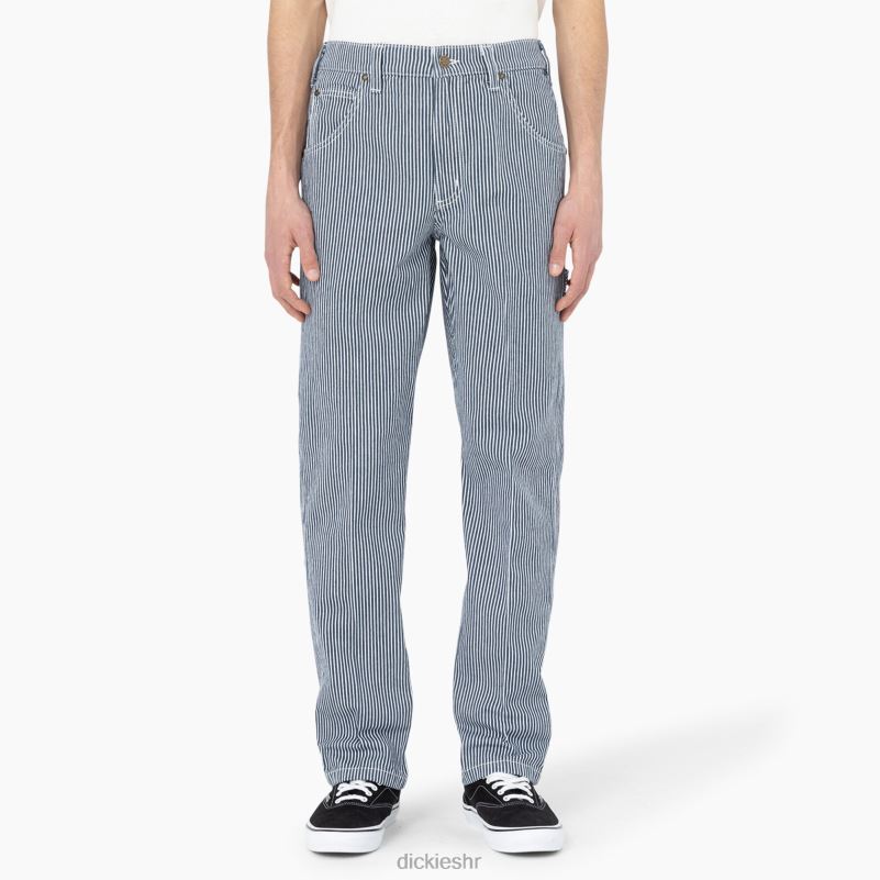 garyville stolarske hlače s hickory prugama muškarci Dickies ecru/airforce plava (eua) 6BPL6156 odjeća