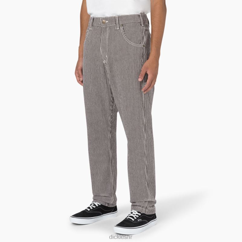 garyville stolarske hlače s hickory prugama muškarci Dickies ekru/smeđa (eub) 6BPL6157 odjeća