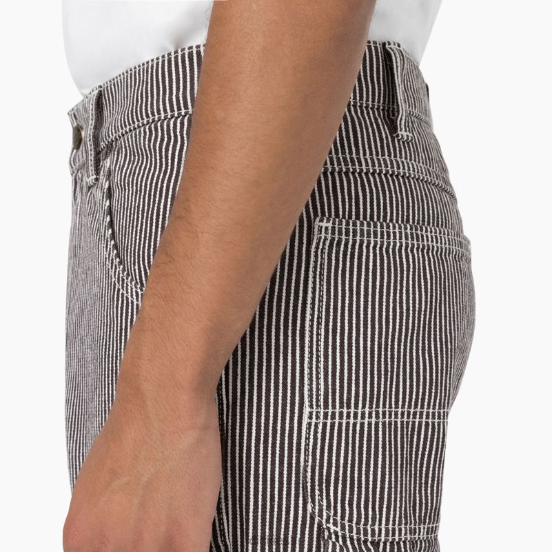 garyville stolarske hlače s hickory prugama muškarci Dickies ekru/smeđa (eub) 6BPL6157 odjeća