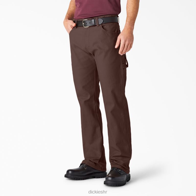 opuštenog kroja teške stolarske hlače muškarci Dickies isprana čokoladno smeđa (rcb) 6BPL686 odjeća