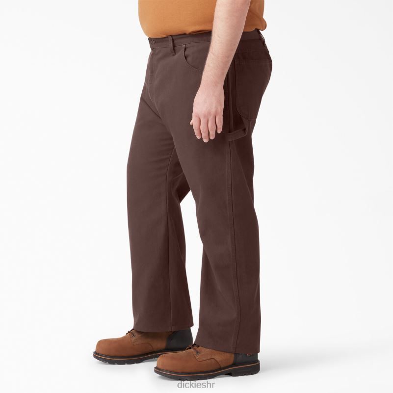 opuštenog kroja teške stolarske hlače muškarci Dickies isprana čokoladno smeđa (rcb) 6BPL686 odjeća