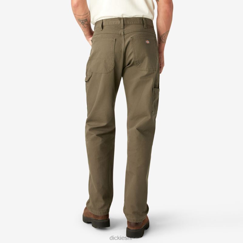 opuštenog kroja teške stolarske hlače muškarci Dickies isprana zelena mahovina (rms) 6BPL689 odjeća