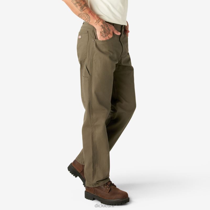 opuštenog kroja teške stolarske hlače muškarci Dickies isprana zelena mahovina (rms) 6BPL689 odjeća