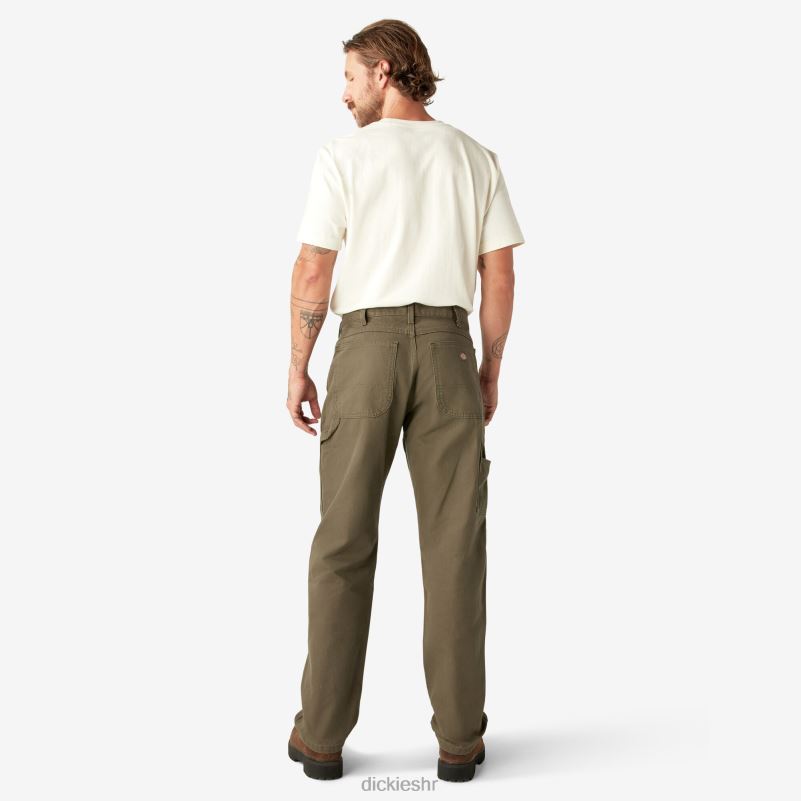 opuštenog kroja teške stolarske hlače muškarci Dickies isprana zelena mahovina (rms) 6BPL689 odjeća