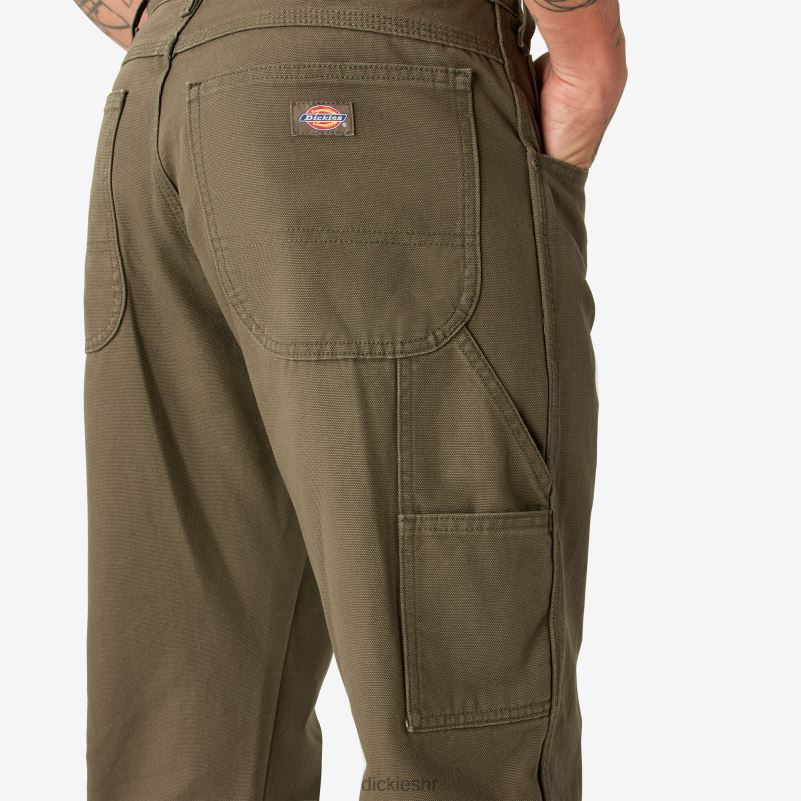opuštenog kroja teške stolarske hlače muškarci Dickies isprana zelena mahovina (rms) 6BPL689 odjeća