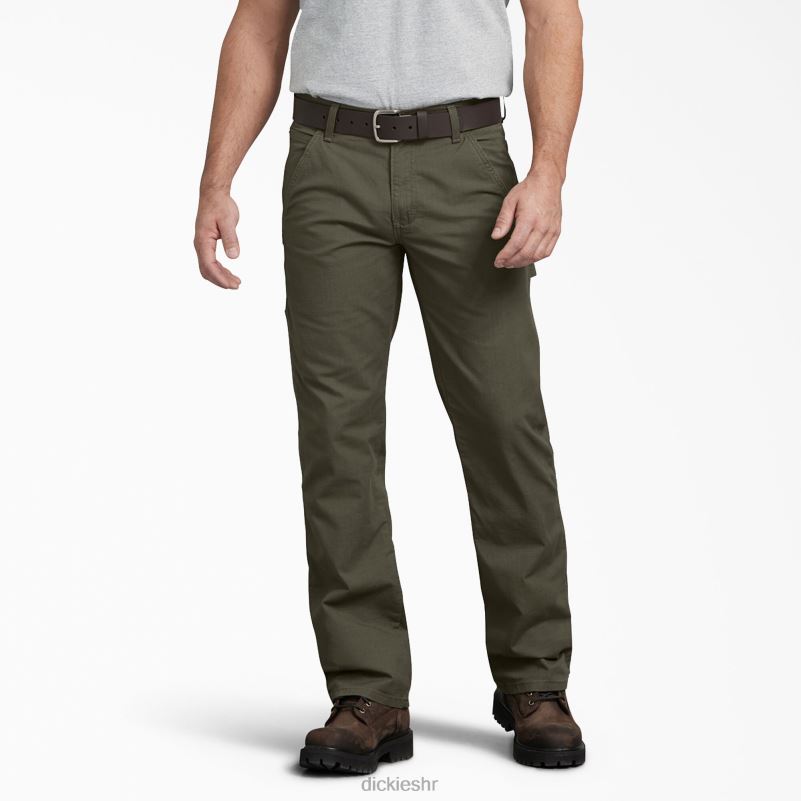 regular fit ripstop stolarske hlače muškarci Dickies isprana zelena mahovina (rms) 6BPL6216 odjeća