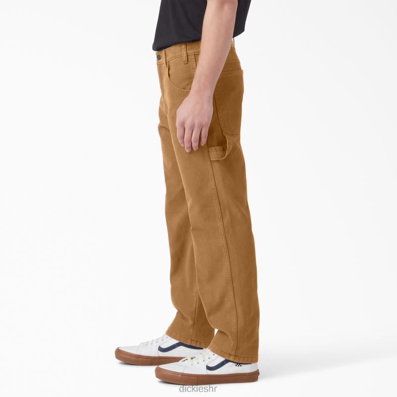 regular fit stonewashed duck stolarske hlače muškarci Dickies oprana smeđa patka (sbd) 6BPL6250 odjeća