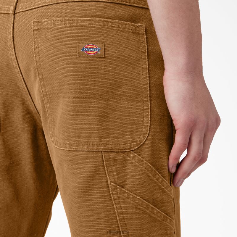 regular fit stonewashed duck stolarske hlače muškarci Dickies oprana smeđa patka (sbd) 6BPL6250 odjeća