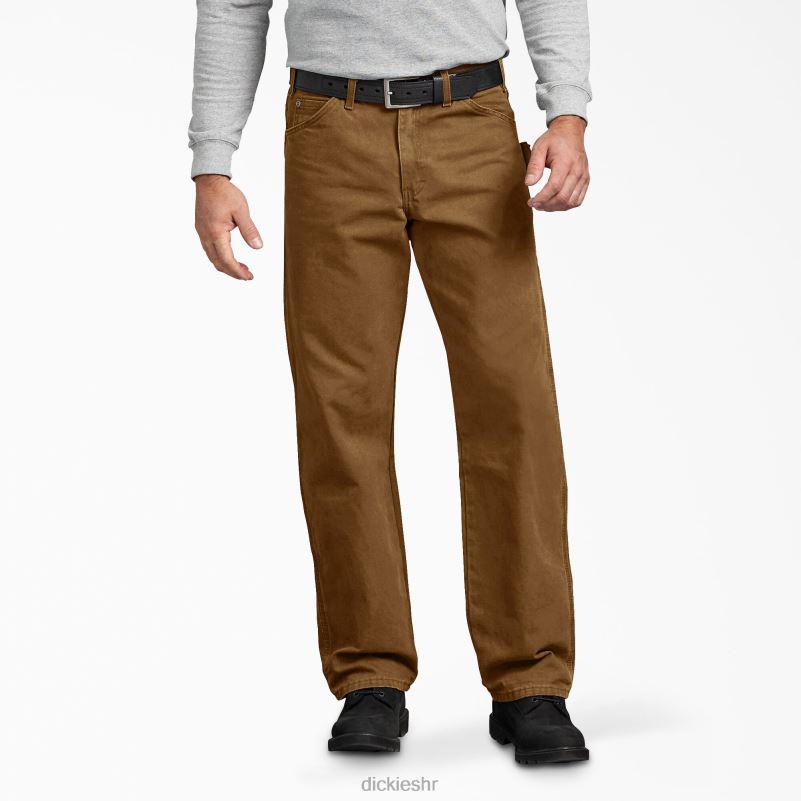 stolarske hlače opuštenog kroja brušene patke muškarci Dickies isprana smeđa patka (rbd) 6BPL6141 odjeća