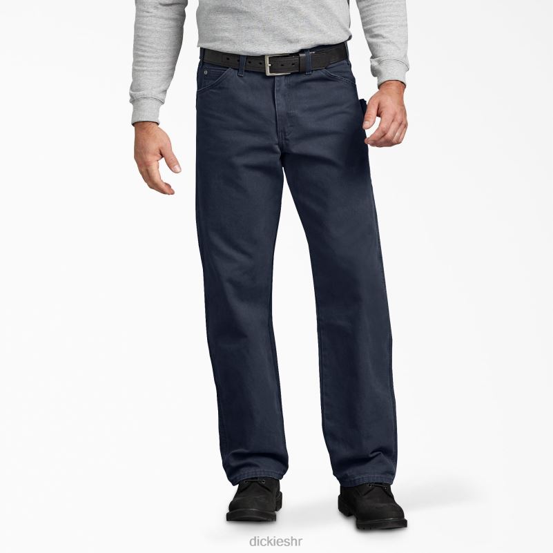 stolarske hlače opuštenog kroja brušene patke muškarci Dickies isprana tamnoplava (rdn) 6BPL6143 odjeća