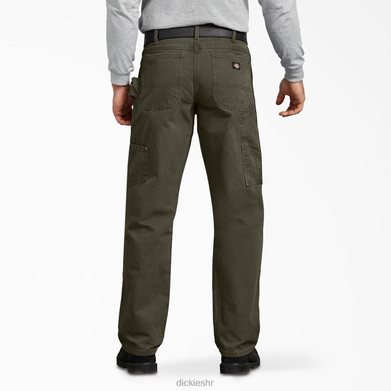 stolarske hlače opuštenog kroja brušene patke muškarci Dickies isprana zelena mahovina (rms) 6BPL6144 odjeća