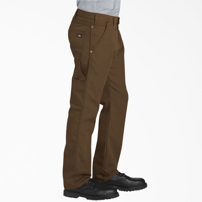 stolarske hlače regularnog kroja muškarci Dickies stonewashed drvo smeđa (stb) 6BPL698 odjeća