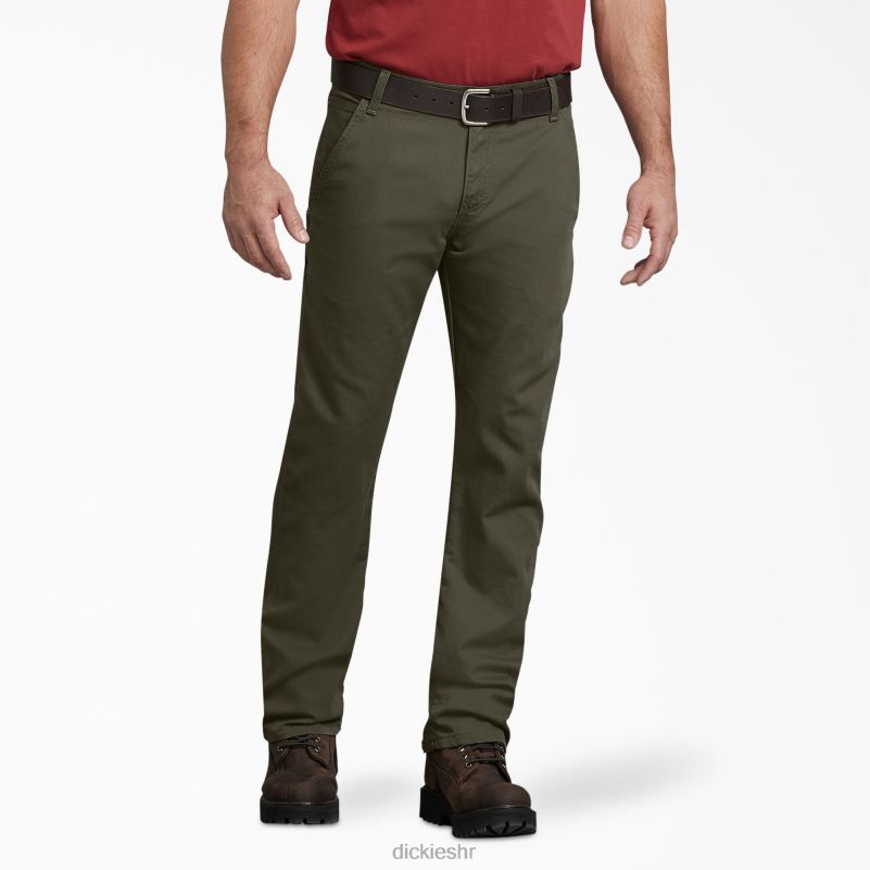 stolarske hlače regularnog kroja muškarci Dickies stonewashed moss green (sms) 6BPL696 odjeća