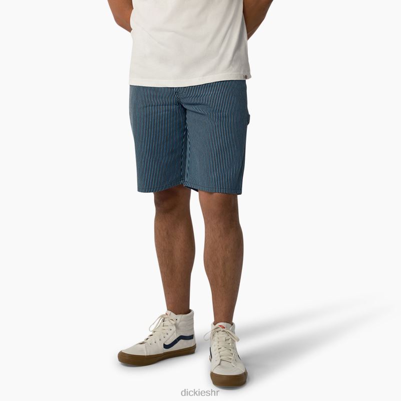 Stolarske kratke hlače s hickory prugama 11" muškarci Dickies azurno/crna hikorijeva pruga (pepeo) 6BPL6462 odjeća