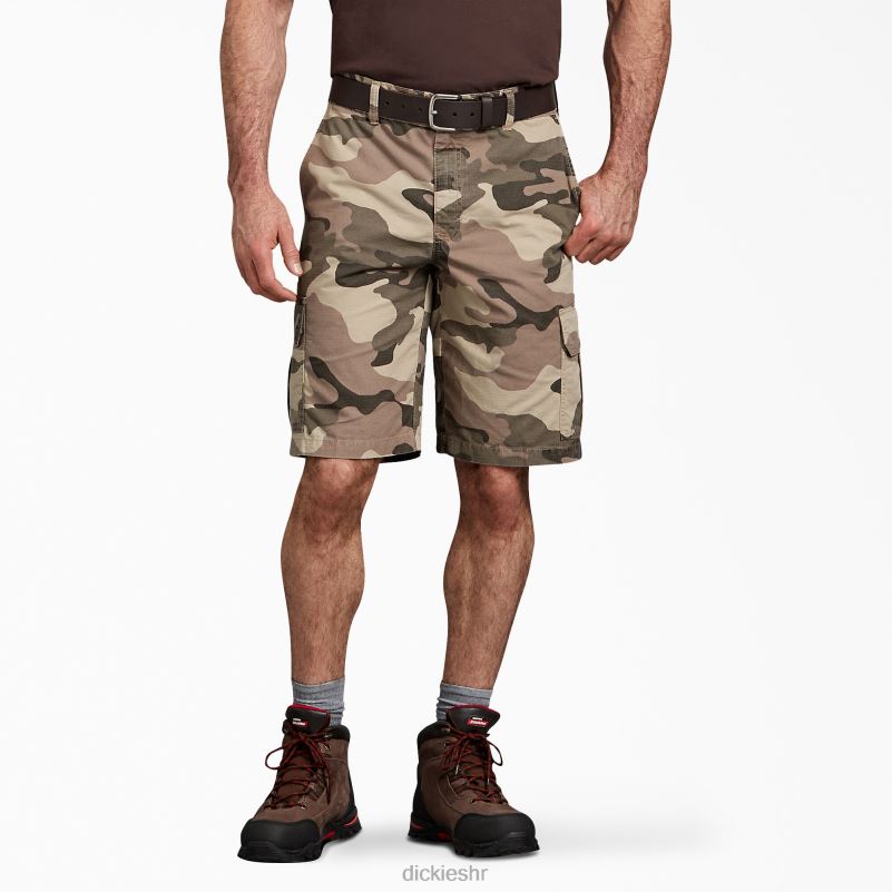 ripstop cargo kratke hlače opuštenog kroja 11" muškarci Dickies šljunčano smeđa/crna maskirna (sboc) 6BPL6432 odjeća