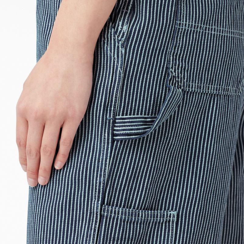 kombinezon s prtljažnikom opuštenog kroja žene Dickies isprana pruga hikorija (desno) 6BPL61560 odjeća