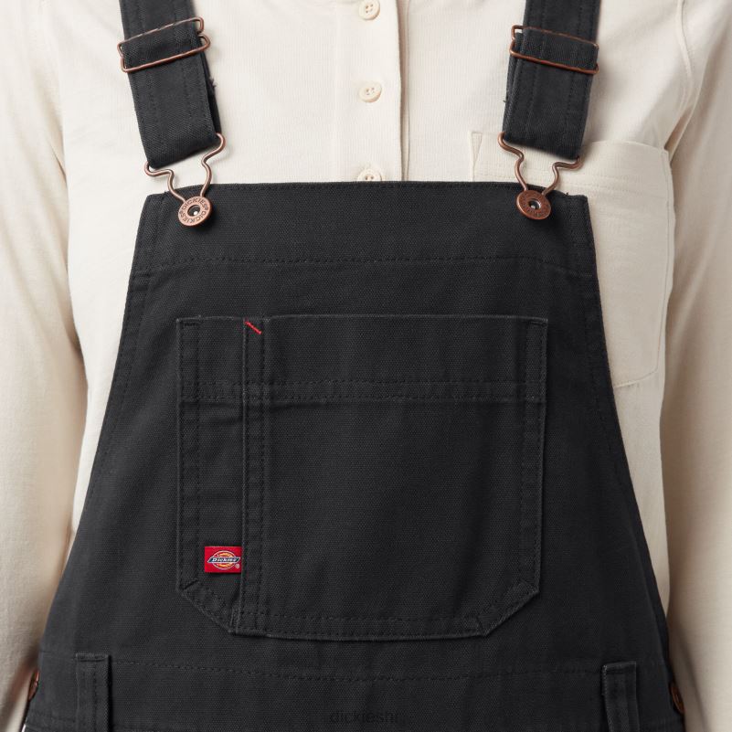 kombinezon s prtljažnikom opuštenog kroja žene Dickies isprano crno (rbk) 6BPL61559 odjeća