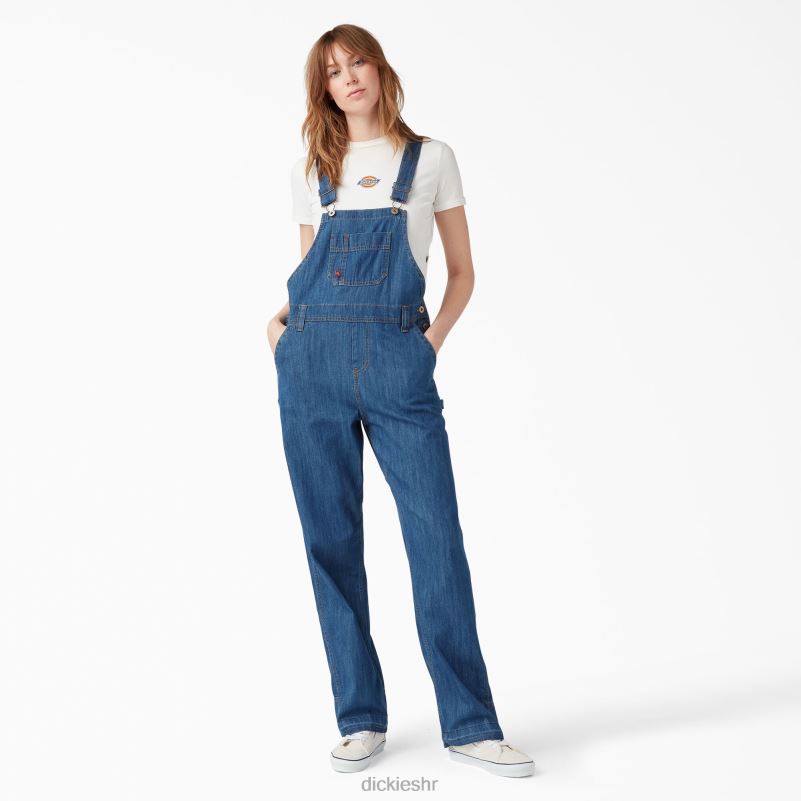 kombinezon s prtljažnikom opuštenog kroja žene Dickies stonewashed srednje plava (msb) 6BPL61556 odjeća