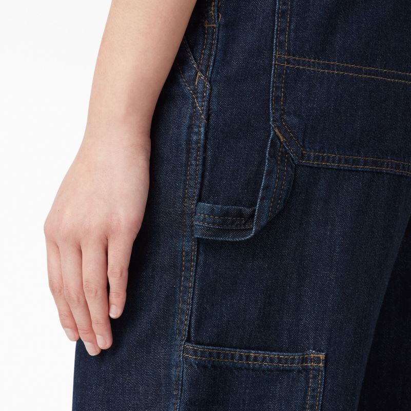 kombinezon s prtljažnikom opuštenog kroja žene Dickies tamni indigo (dib) 6BPL61555 odjeća