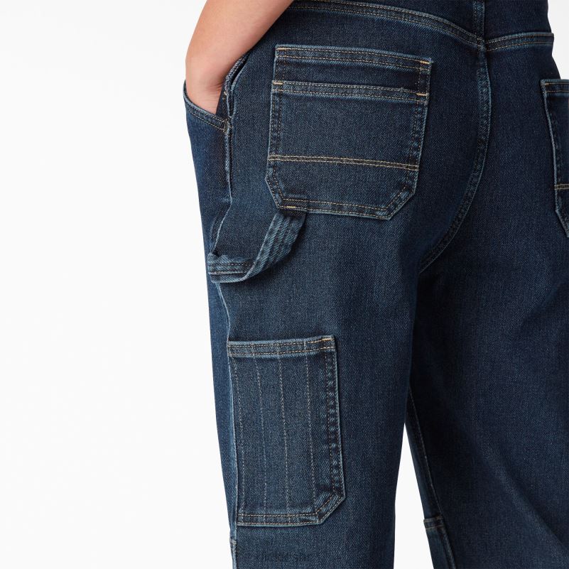 topli kombinezon s dvostrukim koljenima žene Dickies stonewashed srednje plava (msw) 6BPL61692 odjeća