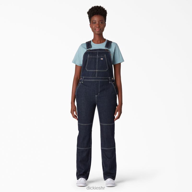 traper kombinezon s dvostrukim koljenima žene Dickies isprano indigo plavo (rnb) 6BPL61947 odjeća
