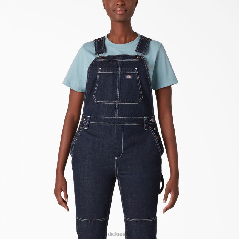 traper kombinezon s dvostrukim koljenima žene Dickies isprano indigo plavo (rnb) 6BPL61947 odjeća