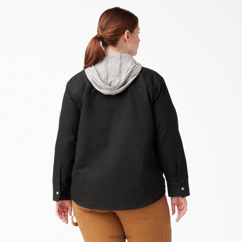 plus jakna košulje s kapuljačom žene Dickies crna (bkx) 6BPL62369 odjeća