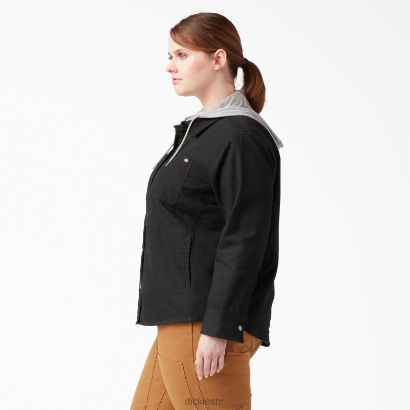 plus jakna košulje s kapuljačom žene Dickies crna (bkx) 6BPL62369 odjeća