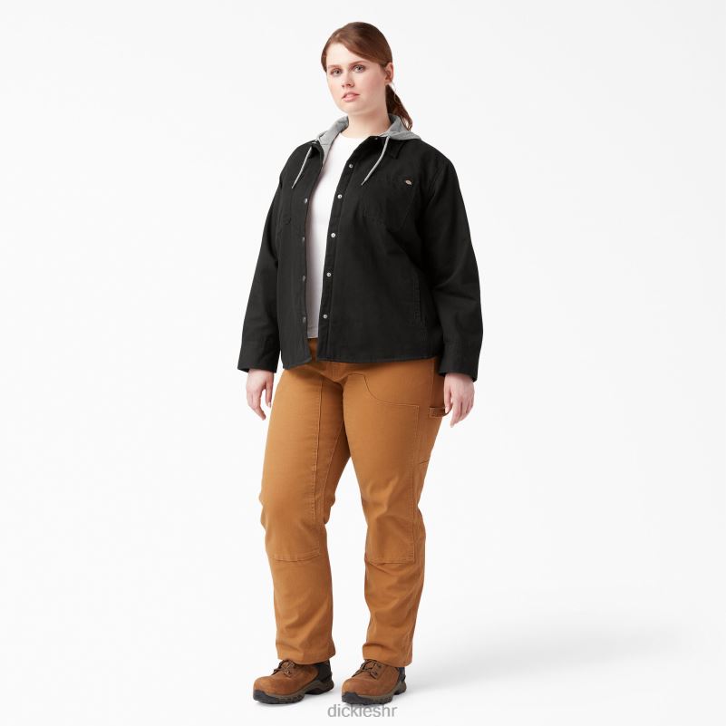 plus jakna košulje s kapuljačom žene Dickies crna (bkx) 6BPL62369 odjeća