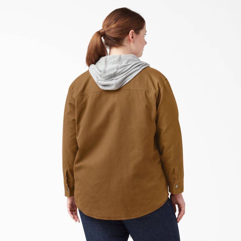 plus jakna košulje s kapuljačom žene Dickies smeđa patka (bd) 6BPL62368 odjeća