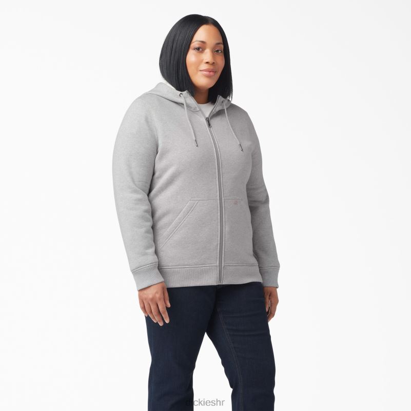 plus teška majica s patentnim zatvaračem žene Dickies vrijesak sivi (hg) 6BPL62277 odjeća