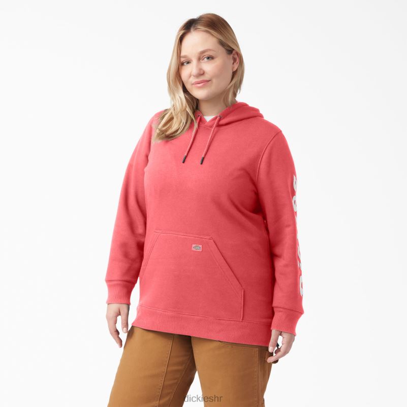 plus teški pulover s rukavima s logotipom žene Dickies čajna ruža (t1r) 6BPL62352 odjeća