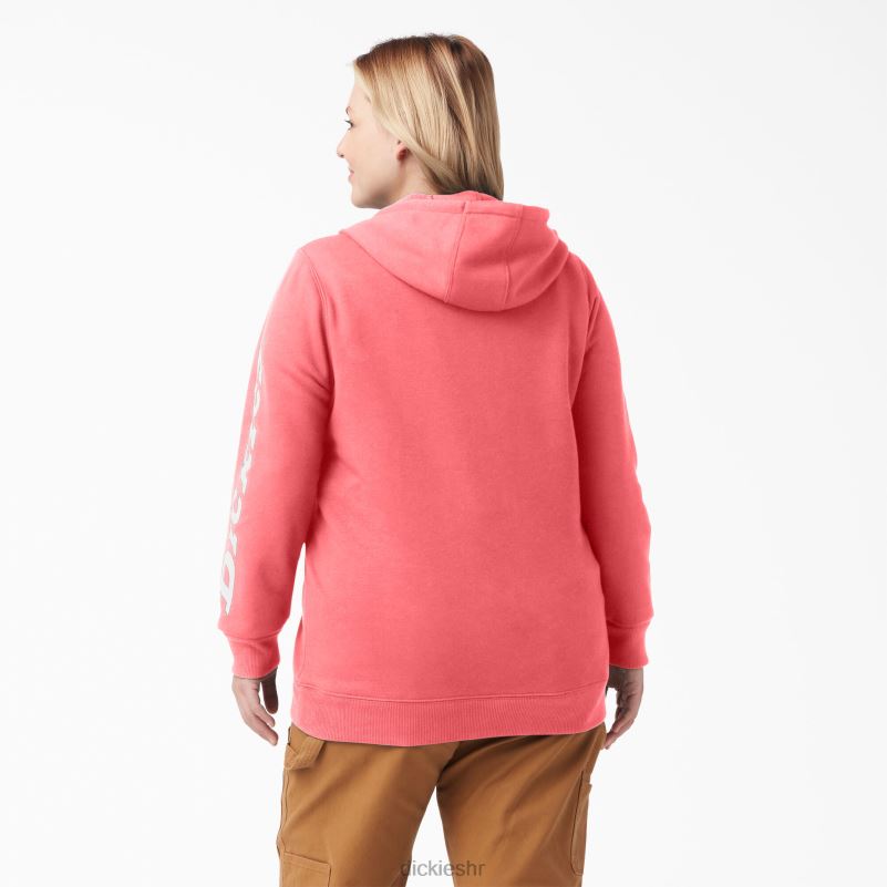 plus teški pulover s rukavima s logotipom žene Dickies čajna ruža (t1r) 6BPL62352 odjeća