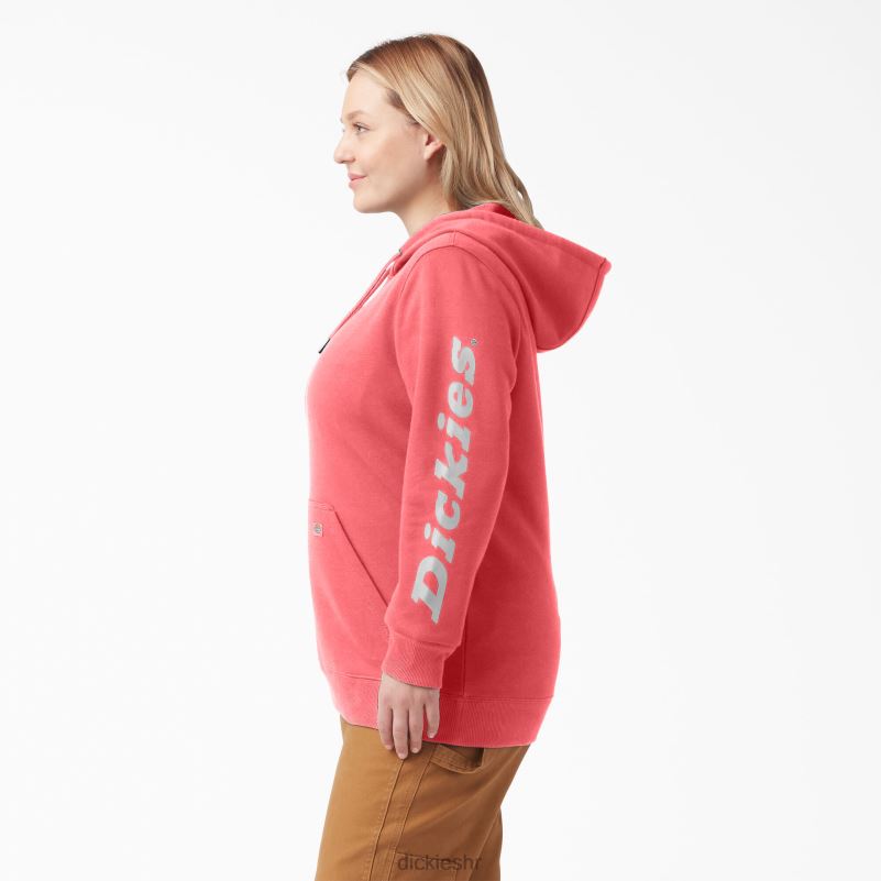 plus teški pulover s rukavima s logotipom žene Dickies čajna ruža (t1r) 6BPL62352 odjeća