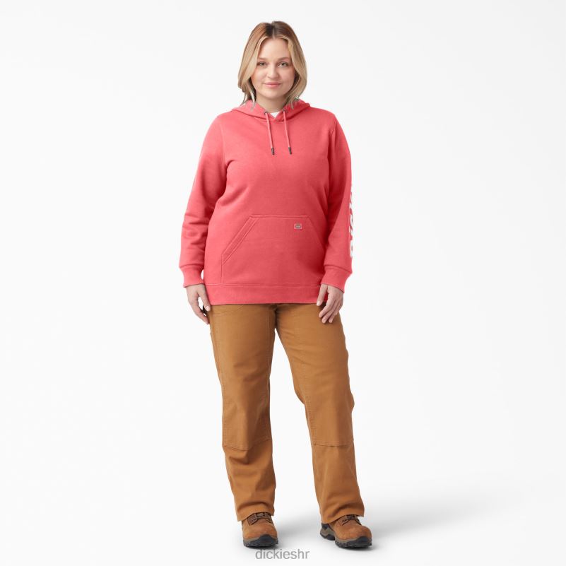 plus teški pulover s rukavima s logotipom žene Dickies čajna ruža (t1r) 6BPL62352 odjeća