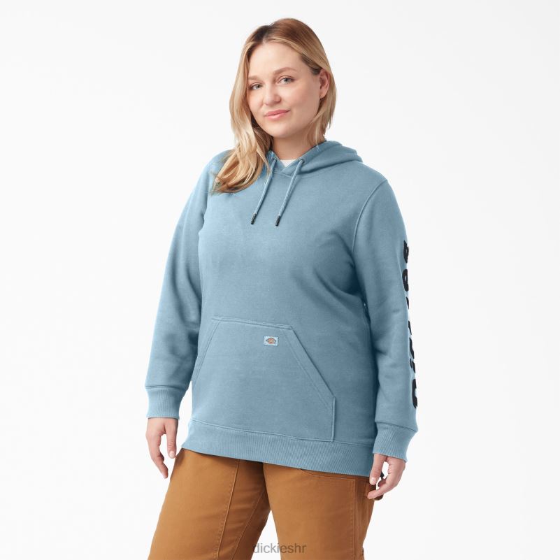 plus teški pulover s rukavima s logotipom žene Dickies čisto plava (eu) 6BPL62343 odjeća