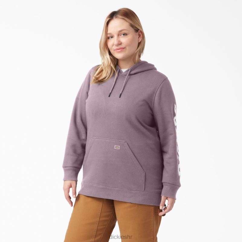 plus teški pulover s rukavima s logotipom žene Dickies jorgovan (lc) 6BPL62347 odjeća